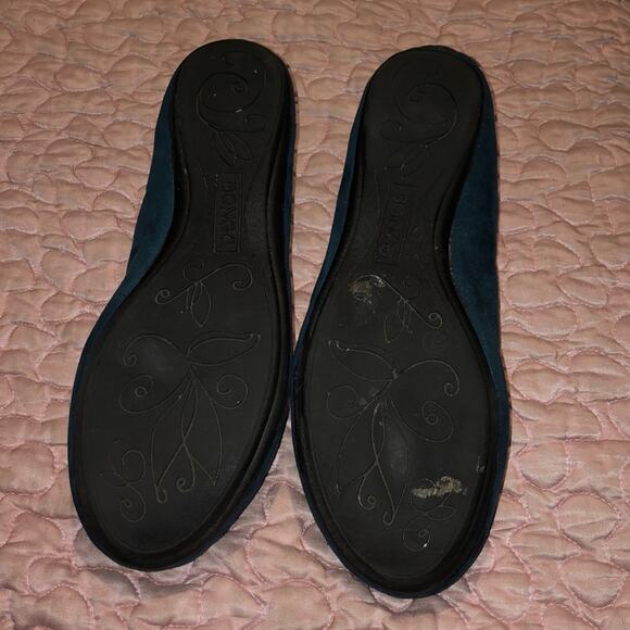 Bongo Cottagecore Ballet Flats Blue Green Divinity Bow Flats - Picture 8 of 9